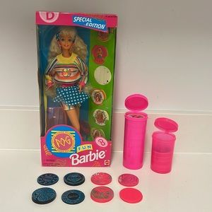 POG Fun Barbie 1994 Special Edition NIB and Barbie POG’s set